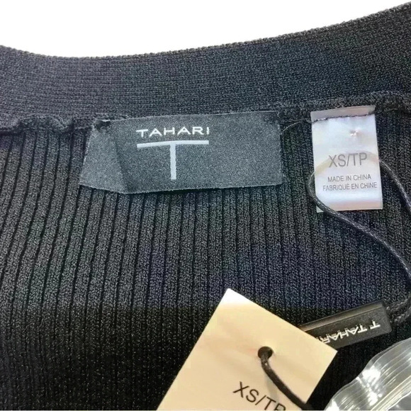 T Tahari Stretchy Viscose Blend Knit Ribbed Cardigan V Neck Sweater Size XS - Picture 8 of 14